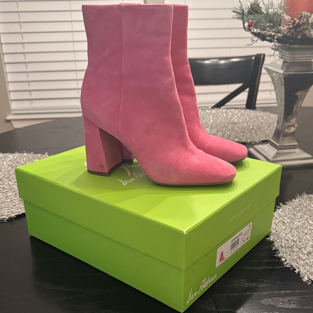 Sam Edelman Pink Heeled Boots size 7.5